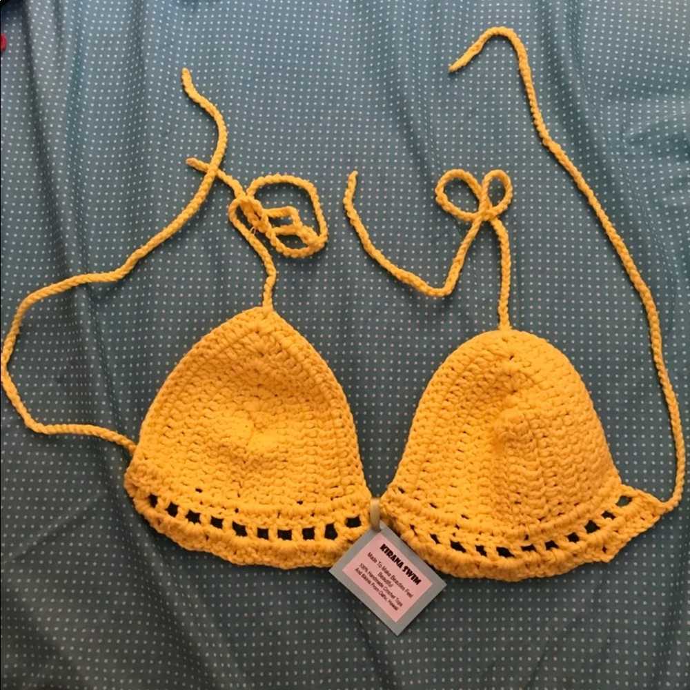 Kirana Swim Beau Crochet top in Canary